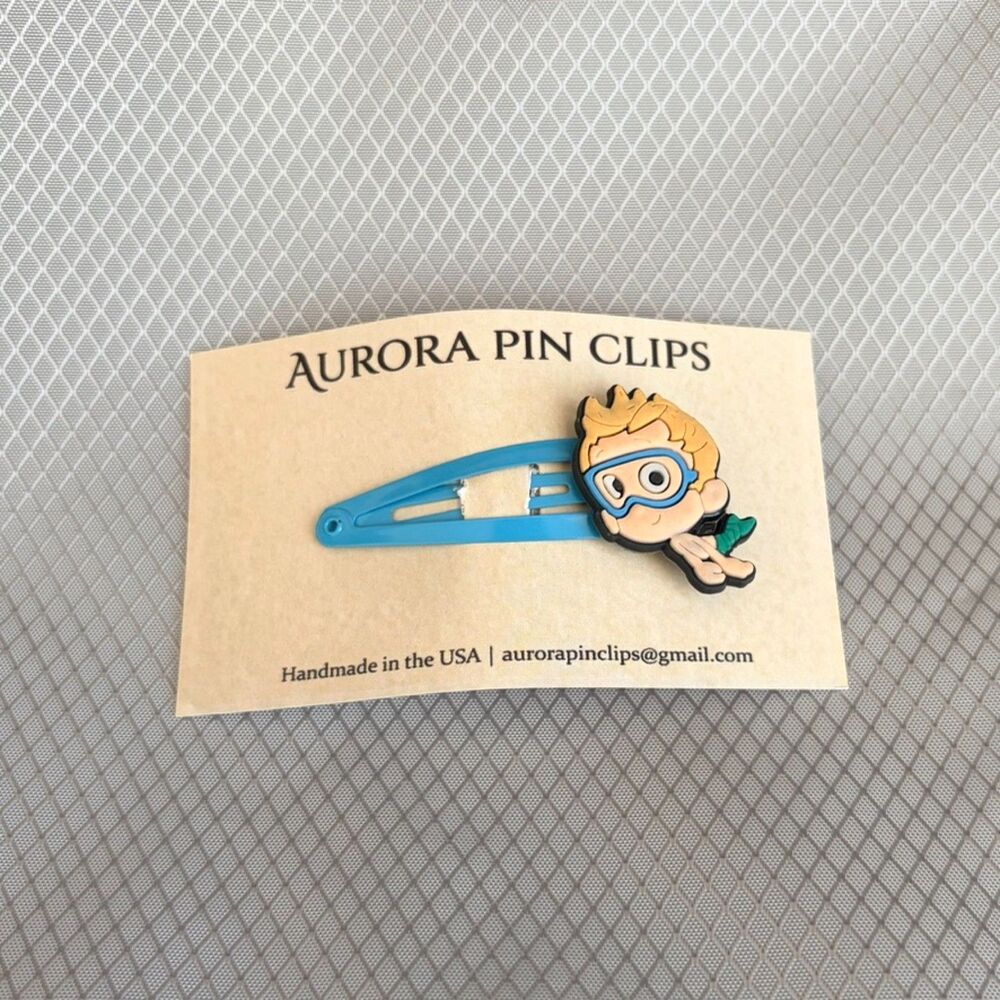 Nonny Bubble Guppies - Aurora Pin Clips - 55mm Hair Clip